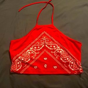 Shein NWOT Bandana halter top